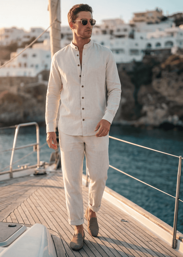 PIETER PETROS PP Natural Set PP Natural Set - Oatmeal PIETER PETROS | PP NATURAL SET - OATMEAL Peter Petros peterpetros PieterPetros sustainable luxury fashion designer brand natural fabrics natural fashion