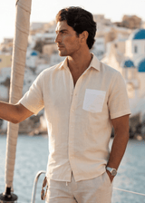 PIETER PETROS PP Shirts Bliss Linen Shirt - Vanille PIETER PETROS | PP LINEN SHIRT BLISS - VANILLE Peter Petros peterpetros PieterPetros sustainable luxury fashion designer brand natural fabrics natural fashion
