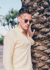 PIETER PETROS PP Shirts Cuba Linen Shirt - Yellow PIETER PETROS | PP SHIRT CUBA Peter Petros peterpetros PieterPetros sustainable luxury fashion designer brand natural fabrics natural fashion