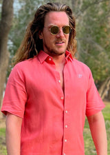 PIETER PETROS PP Shirts Laos Short Sleeve Linen Shirt - Dubarry