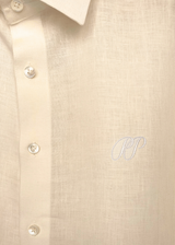PIETER PETROS PP Shirts Laos Short Sleeve Linen Shirt - Oyster