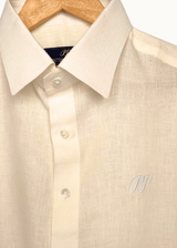 PIETER PETROS PP Shirts Laos Short Sleeve Linen Shirt - Oyster
