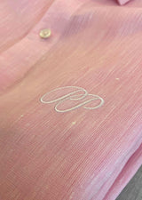 PIETER PETROS PP Shirts Laos Short Sleeve Linen Shirt - Pink PIETER PETROS | PP LINEN SHIRT LAOS - SHORT SLEEVE - PINK Peter Petros peterpetros PieterPetros sustainable luxury fashion designer brand natural fabrics natural fashion