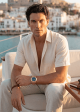 PIETER PETROS PP Shirts Laos Short Sleeve Linen Shirt - Vanille PIETER PETROS | PP LINEN SHIRT LAOS - SHORT SLEEVE - CORAL ORANGE Peter Petros peterpetros PieterPetros sustainable luxury fashion designer brand natural fabrics natural fashion