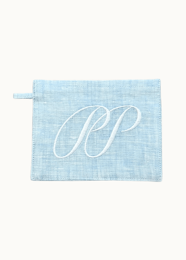 PIETER PETROS STORE PP Cardholder PP Cardholder - LIGHT BLUE PP Cardholder - LIGHT BLUE Peter Petros peterpetros PieterPetros sustainable luxury fashion designer brand natural fabrics natural fashion