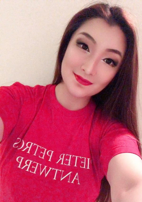 PIETER PETROS Pieter Petros T-shirts PP Tee Cardinal HER PIETER PETROS | PP Tee Cardinal | Cotton T-shirt Peter Petros peterpetros PieterPetros sustainable luxury fashion designer brand natural fabrics natural fashion