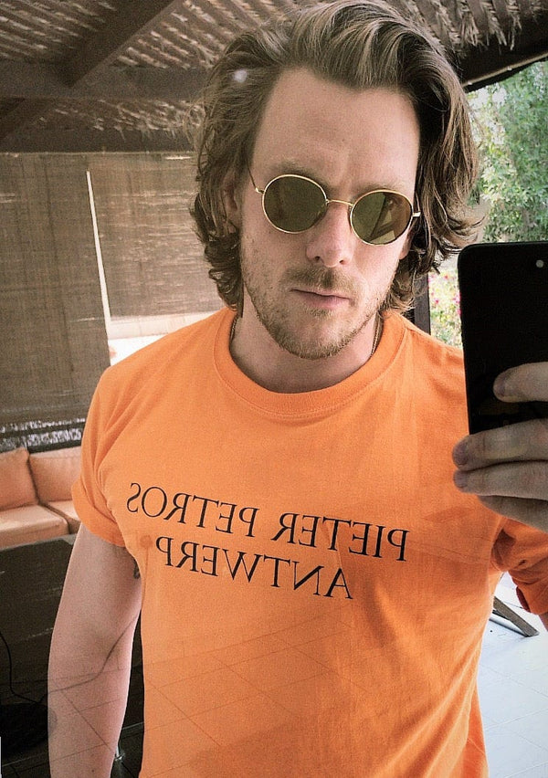 PIETER PETROS Pieter Petros T-shirts PP Tee Ecstasy PIETER PETROS | PP Tee Ecstasy | Cotton T-shirt Peter Petros peterpetros PieterPetros sustainable luxury fashion designer brand natural fabrics natural fashion