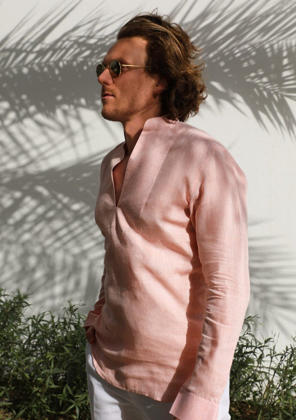 PIETER PETROS PP Shirts Cuba Linen Shirt - Orange PIETER PETROS | PP LINEN SHIRT CUBA - ORANGE Peter Petros peterpetros PieterPetros sustainable luxury fashion designer brand natural fabrics natural fashion