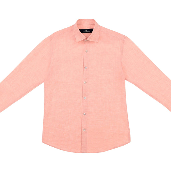 PIETER PETROS PP Shirts HER Laos Linen Shirt - Orange PIETER PETROS | PP LINEN SHIRT LAOS - ORANGE Peter Petros peterpetros PieterPetros sustainable luxury fashion designer brand natural fabrics natural fashion