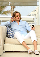 PIETER PETROS PP Shirts Laos Linen Shirt - Blue
