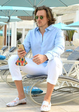 PIETER PETROS PP Shirts Laos Linen Shirt - Blue