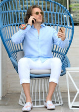 PIETER PETROS PP Shirts Laos Linen Shirt - Blue