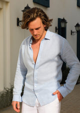 PIETER PETROS PP Shirts Laos Linen Shirt - Blue