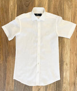 PIETER PETROS PP Shirts Laos Short Sleeve Linen Shirt - White