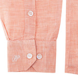 PIETER PETROS PP Shirts Male Linen Shirt - Orange PIETER PETROS | PP LINEN SHIRT MALE - ORANGE Peter Petros peterpetros PieterPetros sustainable luxury fashion designer brand natural fabrics natural fashion