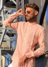PIETER PETROS PP Shirts Male Linen Shirt - Orange
