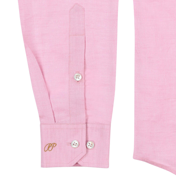 PIETER PETROS PP Shirts Male Linen Shirt - Pink PIETER PETROS | PP LINEN SHIRT MALE - PINK Peter Petros peterpetros PieterPetros sustainable luxury fashion designer brand natural fabrics natural fashion