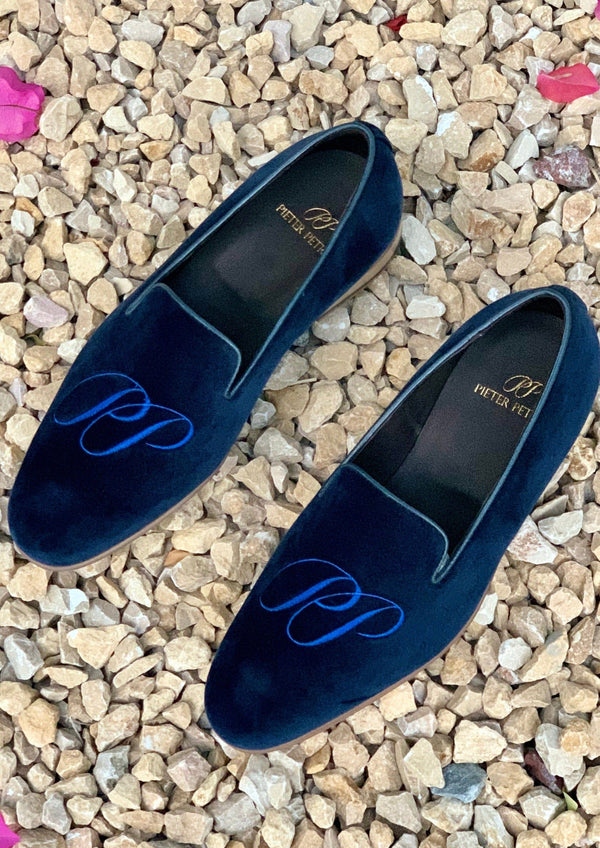 PIETER PETROS PP Shoe Blue Velvet Shoes PIETER PETROS | PP II | LUXURY DESIGNER SHOES Peter Petros peterpetros PieterPetros sustainable luxury fashion designer brand natural fabrics natural fashion
