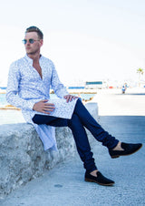 PIETER PETROS PP Shoe Blue Velvet Shoes PIETER PETROS | PP II | LUXURY DESIGNER SHOES Peter Petros peterpetros PieterPetros sustainable luxury fashion designer brand natural fabrics natural fashion