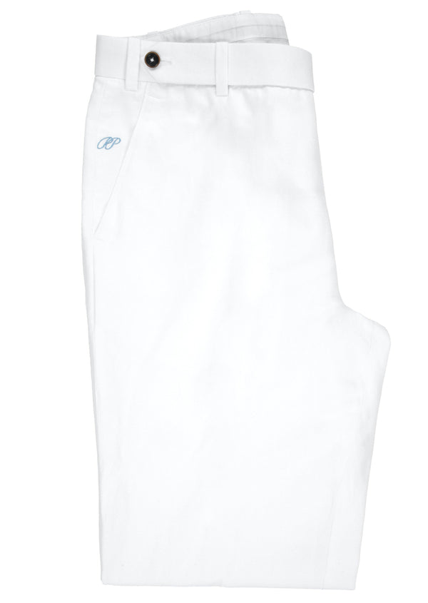 PIETER PETROS PP Trousers PP Trousers 100% Linen White PIETER PETROS | PP TROUSERS - WHITE LINEN Peter Petros peterpetros PieterPetros sustainable luxury fashion designer brand natural fabrics natural fashion