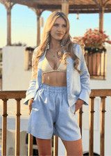 PIETER PETROS ® Linen Ladies Set - Sky Blue Linen Ladies Set - Very Comfortable - Perfect for the Beach Peter Petros peterpetros PieterPetros sustainable luxury fashion  designer brand  natural fabrics natural fashion