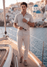 PIETER PETROS PP Shirts Bliss Linen Shirt - Grey PIETER PETROS | PP Bliss Linen Shirt — Grey | Men's Luxury Linen Peter Petros peterpetros PieterPetros sustainable luxury fashion  designer brand  natural fabrics natural fashion