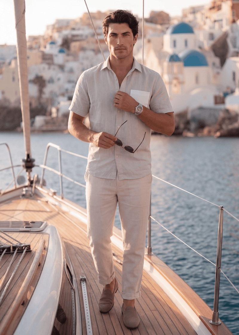 PIETER PETROS PP Shirts Bliss Linen Shirt - Grey PIETER PETROS | PP Bliss Linen Shirt — Grey | Men's Luxury Linen Peter Petros peterpetros PieterPetros sustainable luxury fashion  designer brand  natural fabrics natural fashion