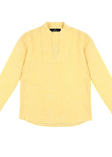 PIETER PETROS PP Shirts Cuba Linen Shirt - Lemon Yellow PIETER PETROS | PP SHIRT CUBA LEMON YELLOW Peter Petros peterpetros PieterPetros sustainable luxury fashion  designer brand  natural fabrics natural fashion