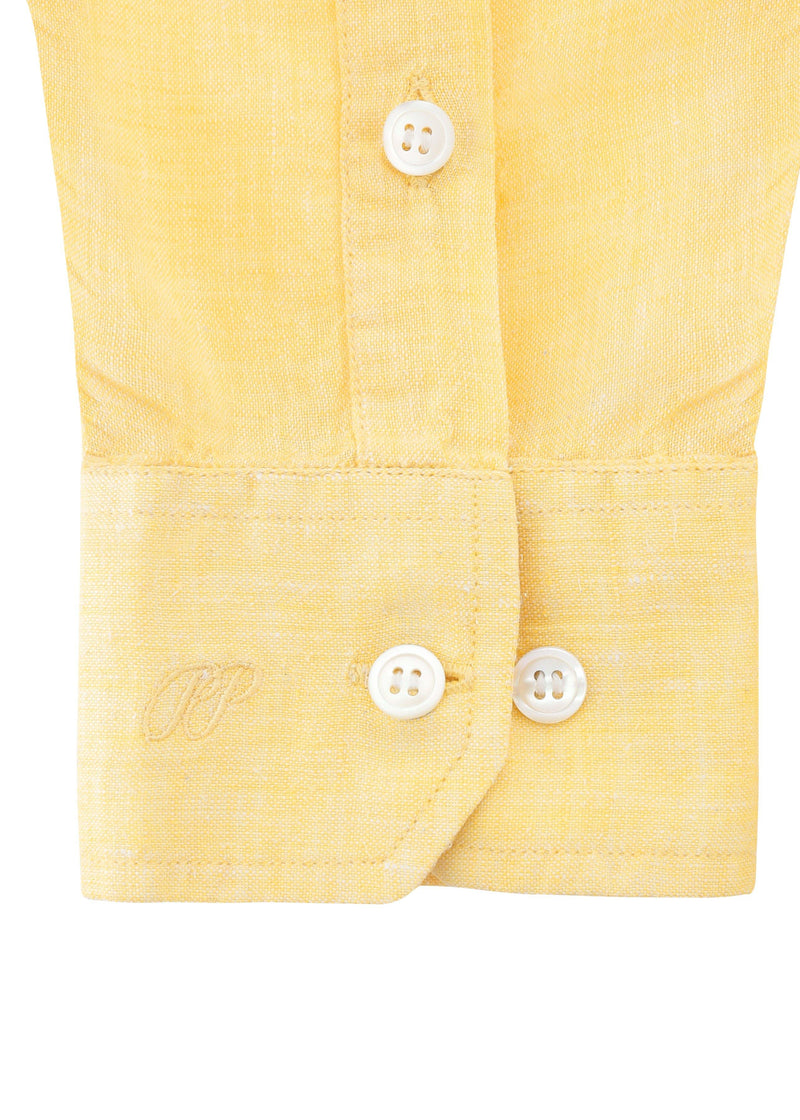 PIETER PETROS PP Shirts Cuba Linen Shirt - Yellow PIETER PETROS | PP SHIRT CUBA Peter Petros peterpetros PieterPetros sustainable luxury fashion  designer brand  natural fabrics natural fashion