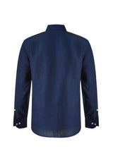 PIETER PETROS PP Shirts Laos Long Sleeve Linen Shirt - Dark Blue