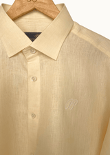 PIETER PETROS PP Shirts Laos Short Sleeve Linen Shirt - Beige Cream