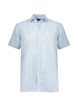 PIETER PETROS PP Shirts Laos Short Sleeve Linen Shirt - Light Blue