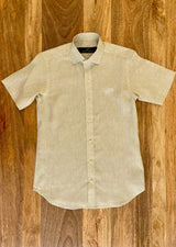 PIETER PETROS PP Shirts Laos Short Sleeve Linen Shirt - Mint Green