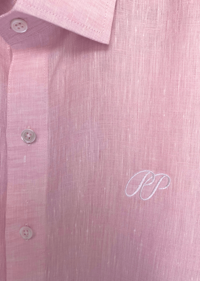 PIETER PETROS PP Shirts Laos Short Sleeve Linen Shirt - Pink