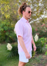 PIETER PETROS PP Shirts Laos Short Sleeve Linen Shirt - Pink