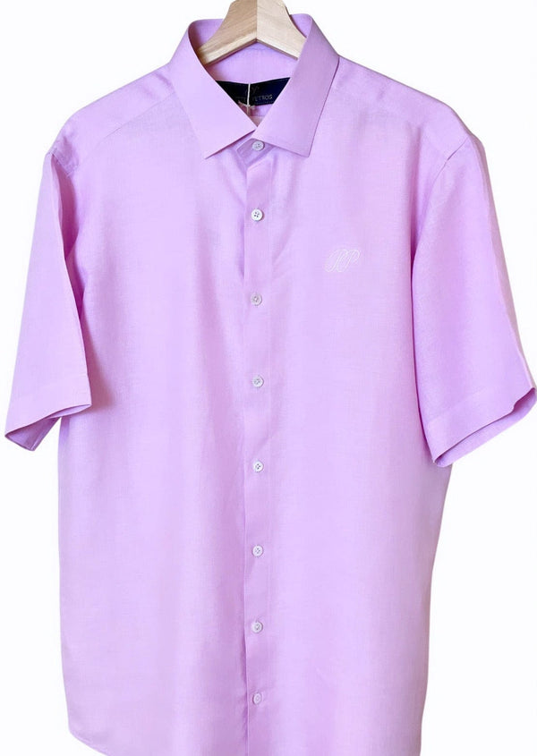 PIETER PETROS PP Shirts Laos Short Sleeve Linen Shirt - Violet