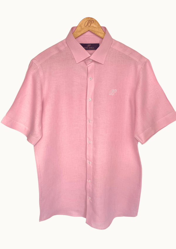 PIETER PETROS PP Shirts Laos Short Sleeve Linen Shirt - Violet