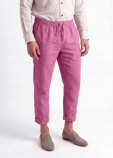 PP Casual Linen Trousers - Roosewood Pink