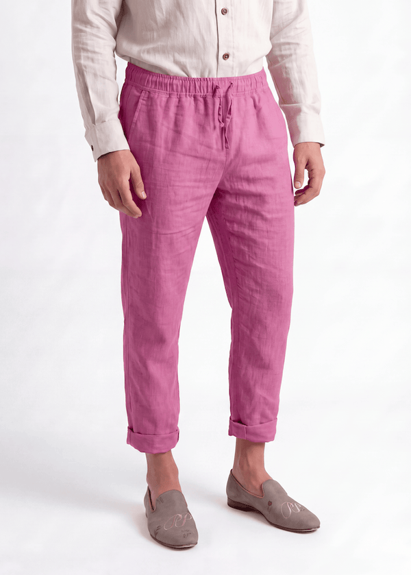 PP Casual Linen Trousers - Roosewood Pink