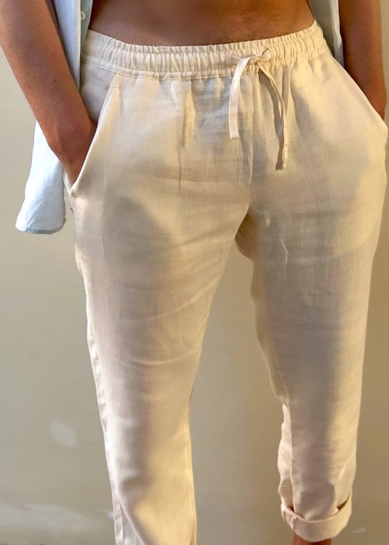 PIETER PETROS PP Trousers PP Casual Linen Trousers - Vanille