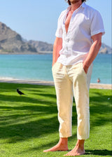PIETER PETROS PP Trousers PP Casual Linen Trousers - Vanille