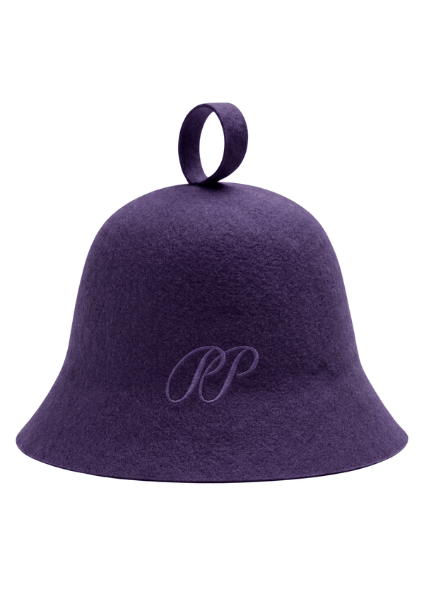 PIETER PETROS STORE PP Sauna Hat PP Sauna Hat - Purple PIETER PETROS | PP Sauna Hat — Purple | Natural Wool Felt Peter Petros peterpetros PieterPetros sustainable luxury fashion  designer brand  natural fabrics natural fashion world finest linen