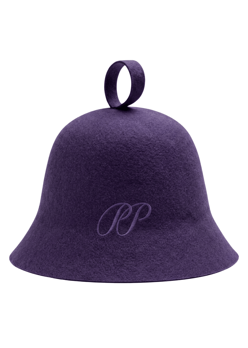 PIETER PETROS STORE PP Sauna Hat PP Sauna Hat - Purple PIETER PETROS | PP Sauna Hat — Purple | Natural Wool Felt Peter Petros peterpetros PieterPetros sustainable luxury fashion  designer brand  natural fabrics natural fashion world finest linen