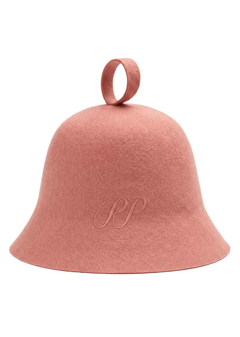 PIETER PETROS STORE PP Sauna Hat PP Sauna Hat - Rose PIETER PETROS | PP Sauna Hat — Rose | Natural Wool Felt Peter Petros peterpetros PieterPetros sustainable luxury fashion  designer brand  natural fabrics natural fashion world finest linen