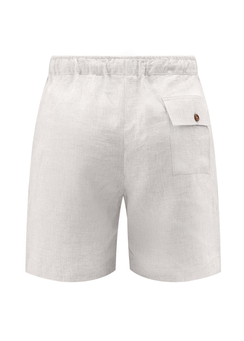 PIETER PETROS Tennis Shorts PP Tennis Shorts - Oatmeal PIETER PETROS | PP Tennis Shorts — Oatmeal | Men's Luxury Linen Peter Petros peterpetros PieterPetros sustainable luxury fashion  designer brand  natural fabrics natural fashion world finest linen