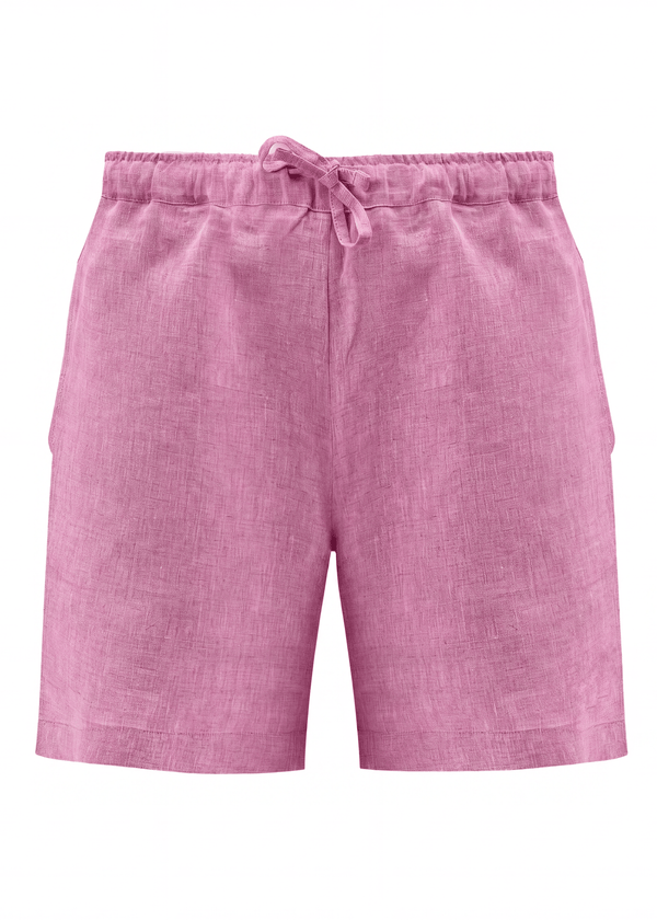 PIETER PETROS Tennis Shorts PP Tennis Shorts - Roosewood Pink PIETER PETROS | PP Tennis Shorts — Roosewood Pink | Men's Luxury Linen Peter Petros peterpetros PieterPetros sustainable luxury fashion  designer brand  natural fabrics natural fashion world finest linen