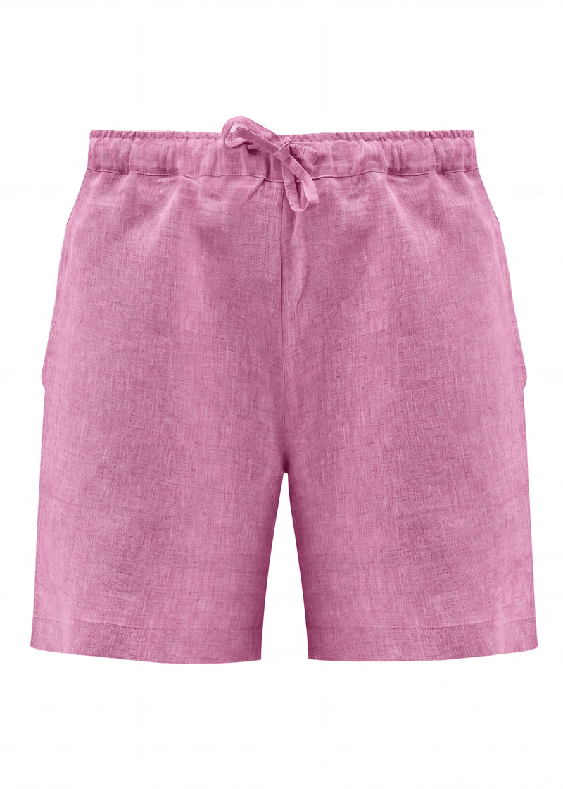 PIETER PETROS Tennis Shorts PP Tennis Shorts - Roosewood Pink PIETER PETROS | PP Tennis Shorts — Roosewood Pink | Men's Luxury Linen Peter Petros peterpetros PieterPetros sustainable luxury fashion  designer brand  natural fabrics natural fashion world finest linen