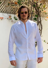 MALE linen shirt - White - PIETER PETROS ® STORE