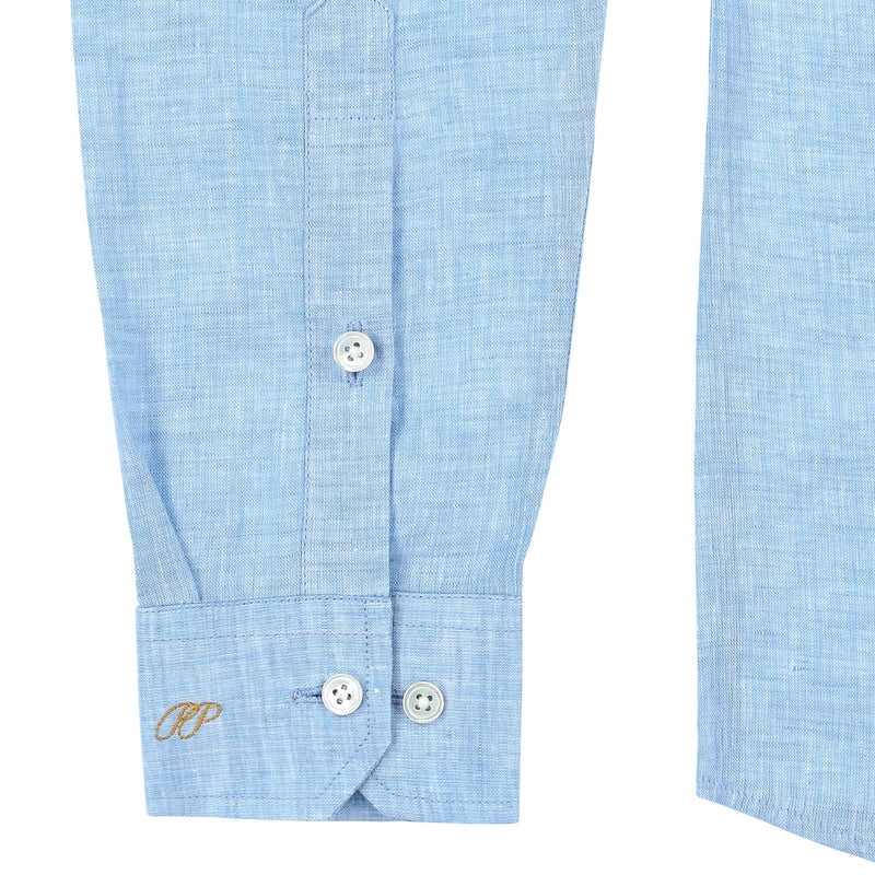 Male Linen Shirt - Blue - PIETER PETROS ® STORE