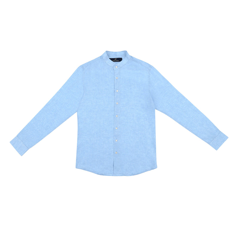 Male Linen Shirt - Blue - PIETER PETROS ® STORE